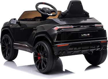Дитячий електромобіль FINOOS Lamborghini Urus з оригінальною ліцензією, 12V акумулятор, вертикальні двері, 2 мотори, радіоуправління, чорний, для дітей 1-4 років