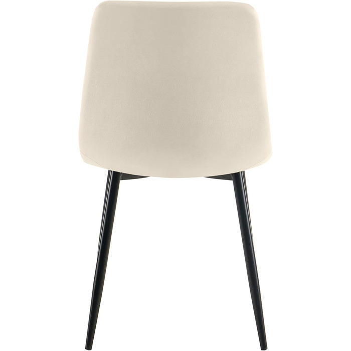 Набір з 4-х м'яких кухонних стільців CLP Asti, велюр, до 150 кг, колір: кремовий