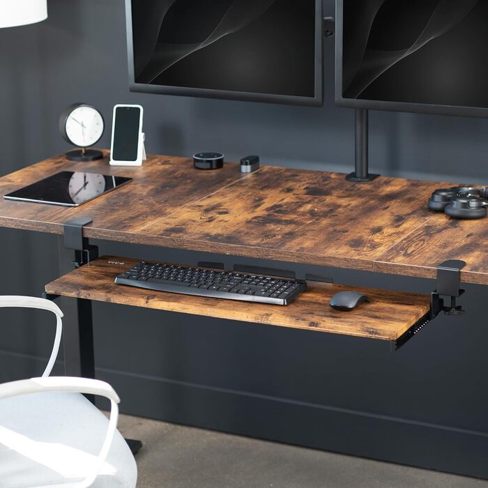 Висувна платформа для клавіатури VIVO, 27x11 дюймів, біла, з міцним кріпленням, сумісна з комп'ютером