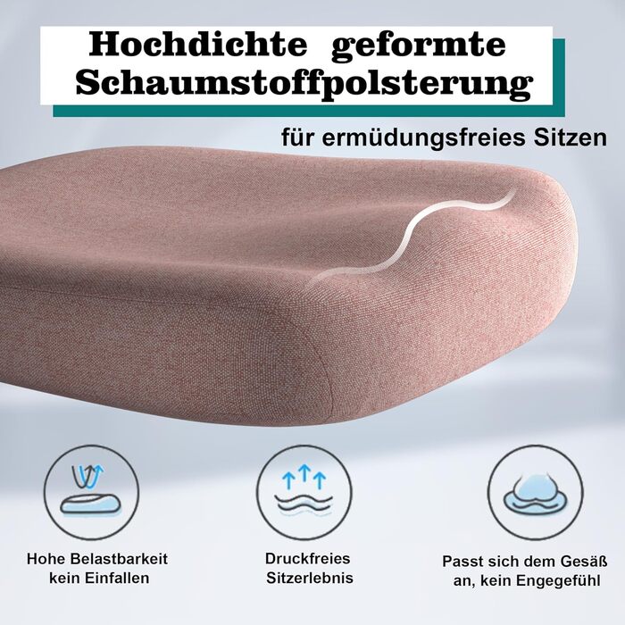 Ергономічне крісло для офісу з регульованою підголівником та поперековою підтримкою – високе офісне крісло з сітчатим спинком та м'яким сидінням, вішалка для одягу та функцією блокування (білий та рожевий)