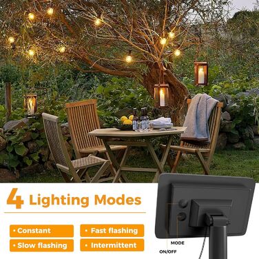 Сонячна гірлянда для вулиці Litogo з 27 лампочками G40, 8 режимів, диммування, з пультом, для балкона, саду, тераси, тепле світло