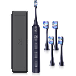 Електрична зубна щітка для дорослих B10PRO: 5 режимів, 48000 VPM, IPX8, акумулятор 180 днів, 4 насадки, таймер, у кейсі (рожева/блакитна)