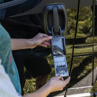 ABUS KeyGarage 797 LED - ключова скринька з замком для кріплення - з підсвічуванням цифр - для ключів та дрібних цінних речей - чорно-срібна (Big)