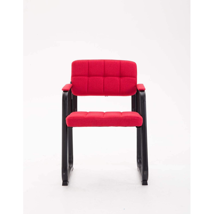 Крісло для відвідувачів Canada B з підлокітниками та м'яким сидінням, червоне. З металевим каркасом, для зони очікування.