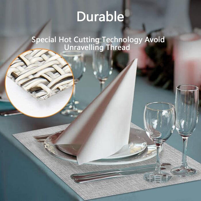 Набір тканинних серветок DACHUI (8 шт.) - сірий, водонепроникні, стійкі до високих температур, миючі, довговічні