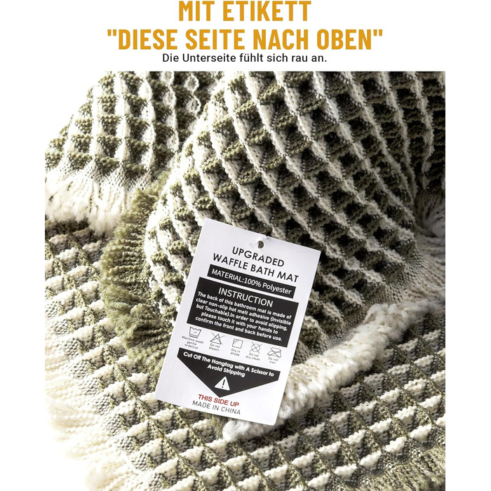 Набір килимків для ванної кімнати: антиковзаючі килимки, набір 2 шт., бохо-стиль, для ванної, спальні, вітальні, 51 x 120 см + 41 x 61 см, коричнево-білий (зелено-білий)