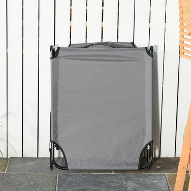 Лежак для відпочинку на сонце з отвором для обличчя та подушкою, складаний, з водовідштовхувальним покриттям, металевий каркас, темно-сірий