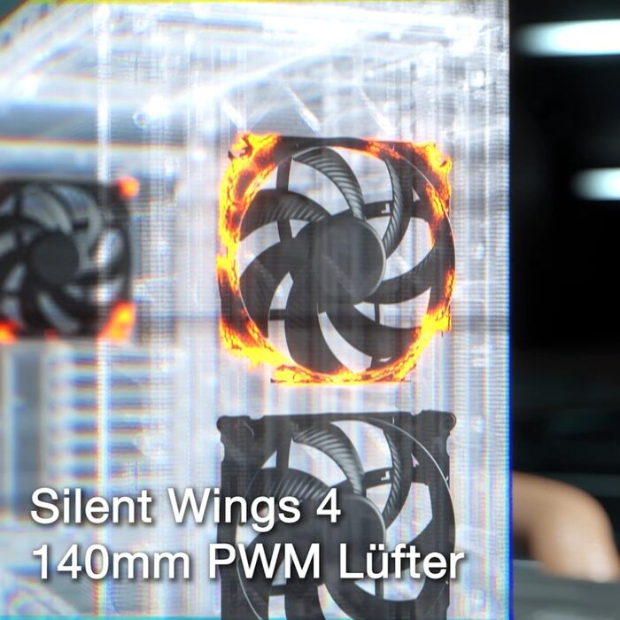 be quiet! Корпус для ПК Dark Base 701 Black, 3 вентилятори Silent Wings 4 PWM, ARGB підсвічування, інвертування. Макет