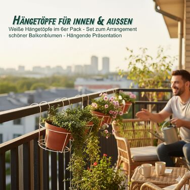 Набір з 6 підвісних горщиків для квітів Relaxdays