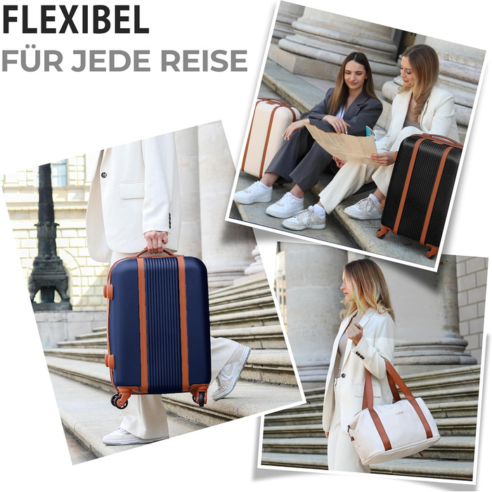 Набір валіз FERGÉ Milano 5-ти частинний (3 розміри) + сумка для подорожей + органайзер для туалетних аксесуарів - 3 шт.