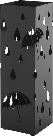 Підставка під парасольку ACAZA з корпусом, підставка квадратна для парасольки з металу, сховище для парасольки з непомітним дизайном, 49 х 16 х 16 см, білий (чорний)