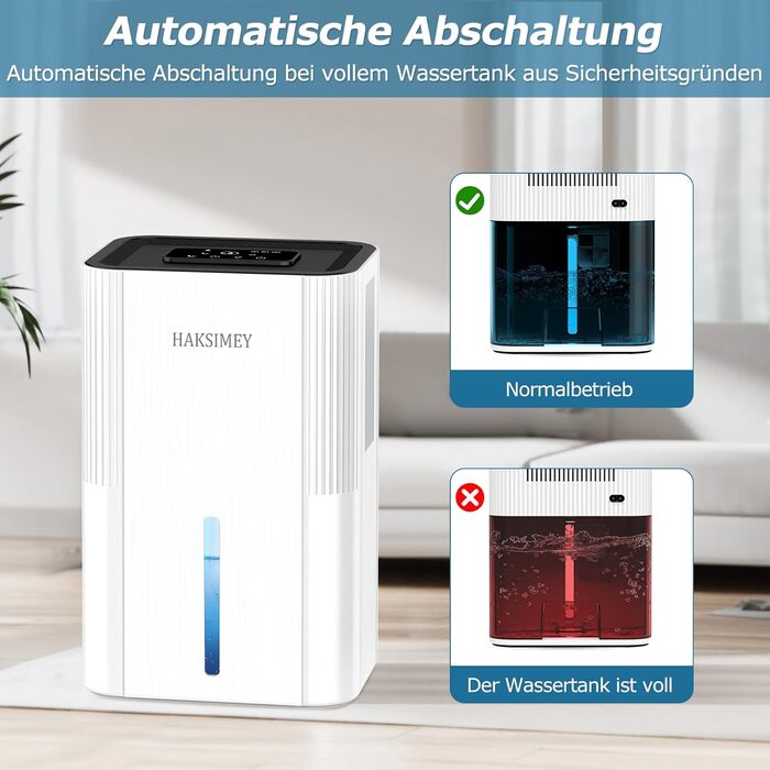 Електричний осушувач повітря 2800 мл з функцією відтавання та таймером, тихий осушувач для дому, підходить для підвалу, ванної кімнати, з 7-кольоровим LED-підсвічуванням та нічним режимом