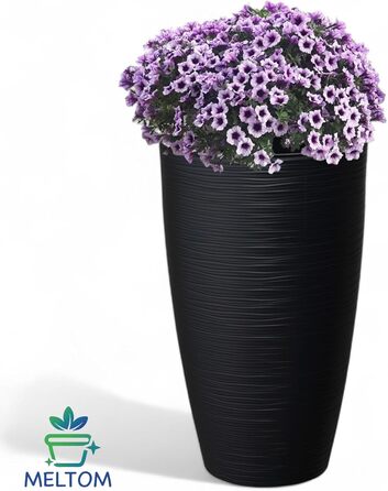 Горщик для квітів MELTOM Blumenkübel XL (48 см, Чорний) з винімним вкладишем