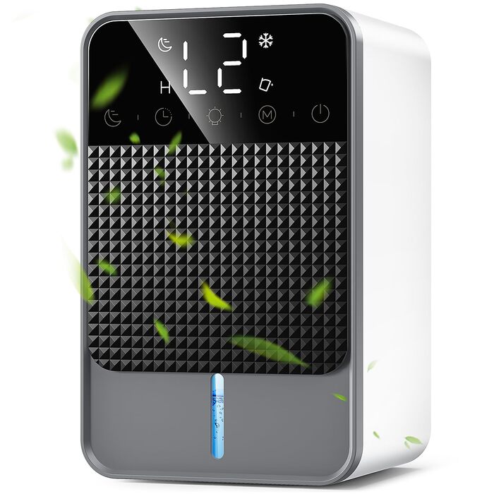 Електричний осушувач повітря 1800 мл з тихою роботою, функцією відтавання та автовимкнення, 7 кольорових підсвіток, портативний осушувач для спальні, ванної кімнати, підвалу, продуктивність 560 мл/24 год