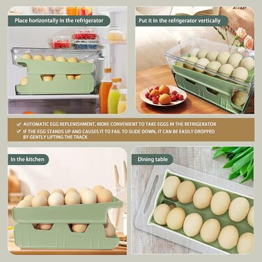 Організатор для яєць Virmate, 24 ячейки, зелений, для холодильника