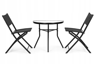 Комплект садових меблів Jumi Premium, метал, чорний, 3 предмети