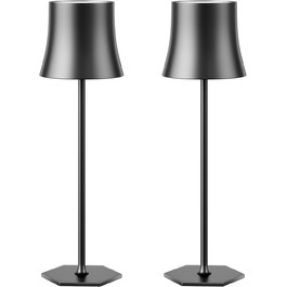 LED-лампа EUARY 2 шт., бездротова, для столу, нічника, офісу, вітальні, внутрішніх та зовнішніх приміщень. 3 кольорові температури, USB-зарядка, чорний колір