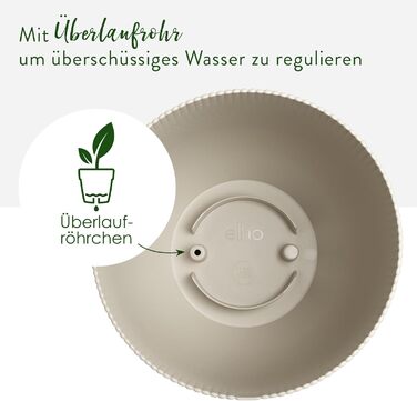 Горщик для квітів Elho Sereh Rund 40 - 100% перероблений пластик, бежевий (діаметр 39 см, висота 33.3 см)