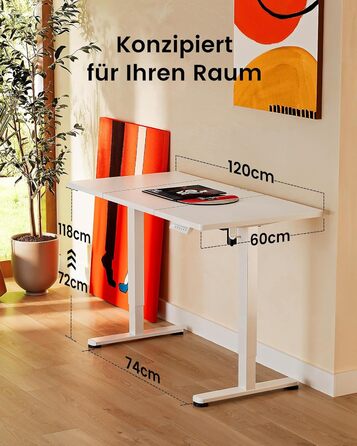 Електричний регульований стіл ErGear 160x80 см з пам'яттю, білий. Підключення до плати 120x60 см для дому та офісу