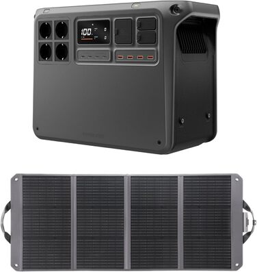 Портативна електростанція DJI Powerstation 1000W, сонячний генератор 512Wh LiFePO4, 4-в-1 швидка зарядка, 23db, для кемпінгу, автономного життя, автодому, надзвичайних ситуацій (Power 2000+120W сонячна панель Zignes)