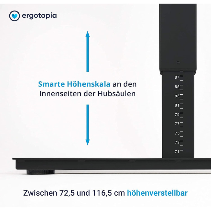 Регульований стіл Ergotopia Desktopia для дому та офісу | Білий | Без стільниці