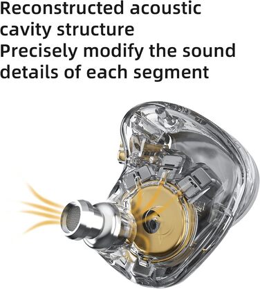 Навушники KEEPHIFI KZ ZAS IEM 16 UNIT гібридні навушники 7BA1DD у вухах, 8-жильний сріблястий кабель, білий