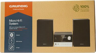 Мікросистема Grundig CMS 1050 DAB BT, CD/MP3, USB, 30 Вт RMS, чорний/сріблястий