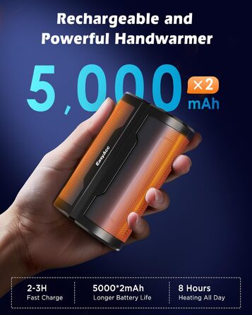 EasyAcc Портативний акумуляторний гріти руки чорного кольору - великий (сірий)