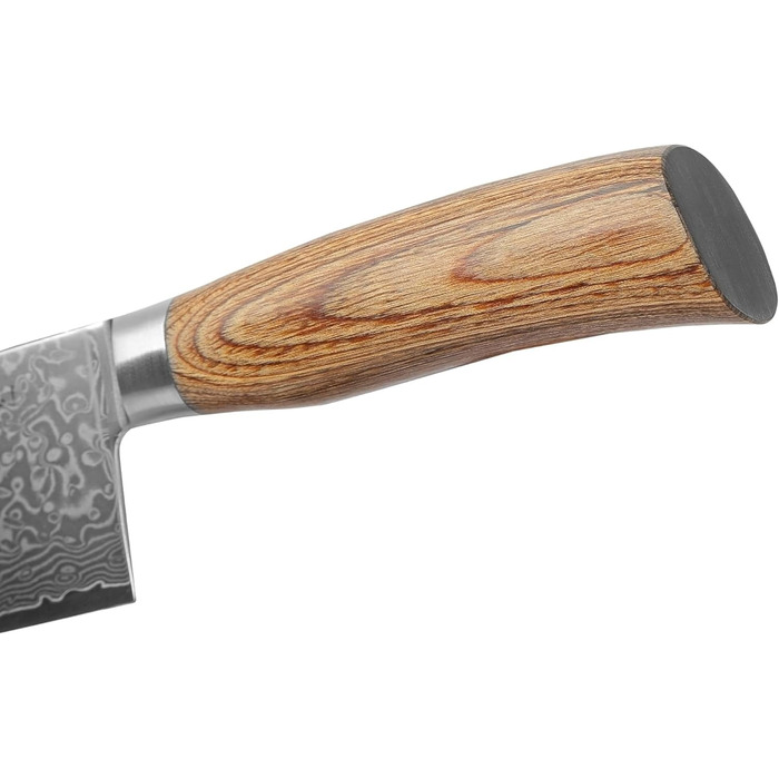 Японський ніж Wakoli EDIB Pro Nakiri з дамаської сталі (серцевина VG10) 18 см – гострий, точний та ергономічний – ніж з пакавуд ручкою в подарунковій коробці – для овочів та зелені (з гравіюванням)