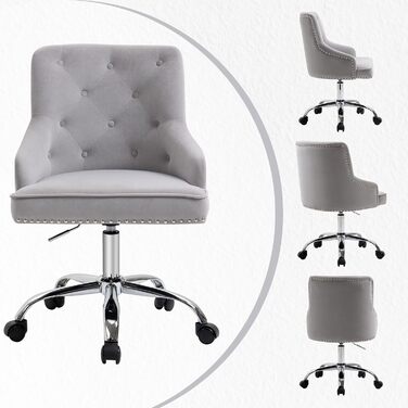 Крісло Fiximaster для офісу та дому: обертове, з регулюванням висоти, на коліщатках, сіре, до 135 кг