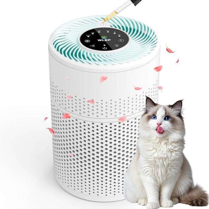 Повітряочисник для спальні KJ1-6 з HEPA H13 фільтром, активованою системою вугільного фільтра, функцією ароматерапії, 360° циркуляцією повітря, нічним світлом та тихим режимом