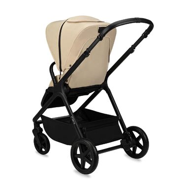 Дитяча коляска MoMi GISELLE 2 в 1 комбінована, бежева: для малюків від народження до 22 кг, з 5-точковим ременем безпеки, збірно-розкладна, з кошиком, матрацом, дощовиком та пеленатором