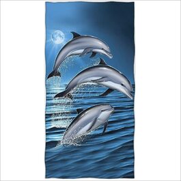 Пляжний рушник Zomer 70x140 см, пляжний рушник з мікрофібри з принтом-Дельфін Байрон-Бей (Дельфін 9)