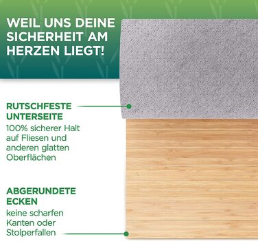 Зелений та сучасний бамбуковий нековзний килимок для ванної кімнати 80x50 / бамбуковий килимок для ванної кімнати ванна кімната / дерев'яний килимок для душу гігієнічний / дерев'яний килимок для підлоги / бамбуковий килимок як килимок для ванної / туалетн