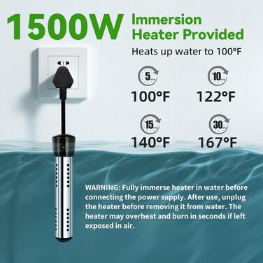 Портативна кемпінгова душа InkTrail з нагріванням, 6000 mAh, 4 режими розпилення, водонепроникна IPX7, для кемпінгу, подорожей, авто, домашніх тварин