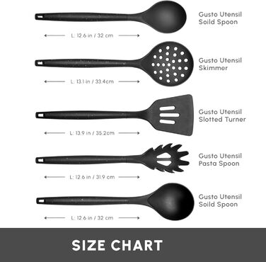 Набір ножів Karaca Gusto 12 предметів з обробною дошкою та кухонними аксесуарами, з нержавіючої сталі, ергономічні ручки, чорний колір