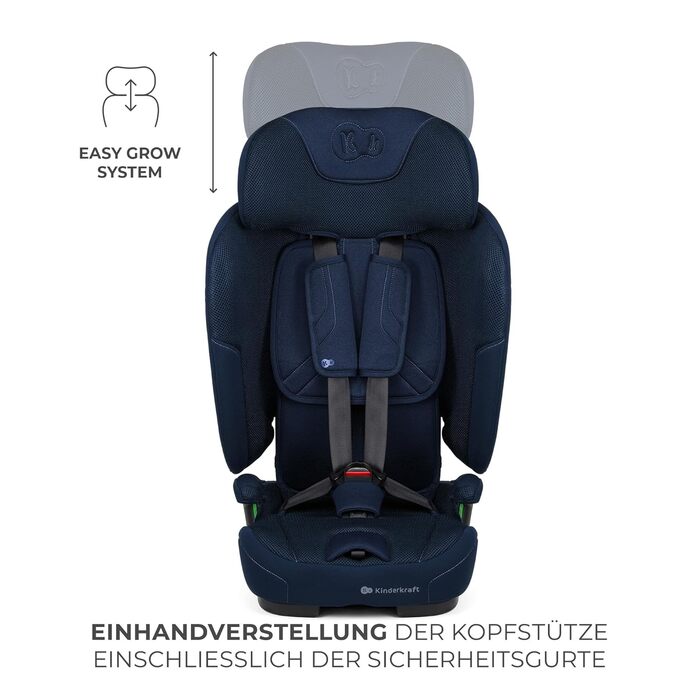 Автокрісло Kinderkraft FIX2GO i-Size 76-150 см (15 міс - 12 років), ISOFIX, Top Tether, SPS+, H-GUARD+, сіре (Blue)