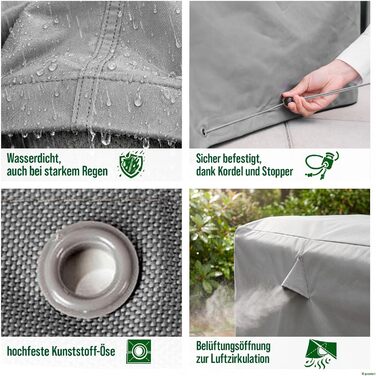 Чохол для парасольки круглий Ø до 450 см, квадратний до 320x320 см, сірий, Oxford 600D, водонепроникний, UV-стійкий