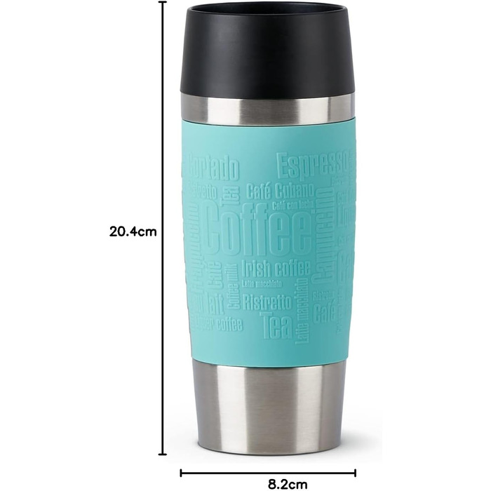 Термокружка Emsa Travel Mug Classic 360 мл, Mintgrün, з рукавом. Зберігає тепло 4 години, холод - 8 годин, 100% герметична.