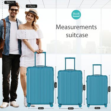 Набір валіз Voyagoux 2 шт. - 40L та 116L, жорсткий корпус, TSA-замок, ABS, 4 колеса 360°, міцний та легкий, рожеве золото та світло-блакитний