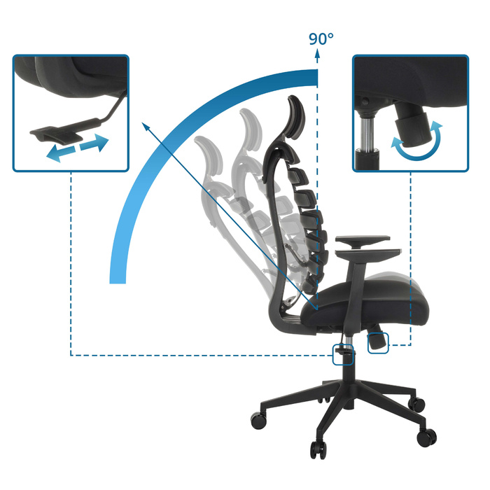 Офісне крісло / поворотне крісло ERGO LINE ECO Fabric Black HJH OFFICE