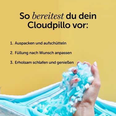 Cloudpillo Подушки з піною з пам'яті - комплект 2 шт., регульована висота, 40x80 см, ергономічні та гіпоалергенні подушки