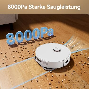 Робот-пилосос JONR T5 Pro з функцією миття, 8150Pa потужність всмоктування, сушка гарячим повітрям, антизаплутана бокова щітка, уникнення перешкод, LiDAR-навігація, док-станція All-in-One