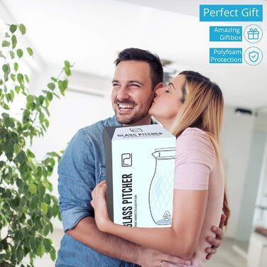 Скляний глечик з кришкою та носиком – 3 літри, з термостійкого скла Borosilikat з ручкою – глечик для гарячих та холодних напоїв, глечик для води, глечик для айс-ті – від PJC-Kitchen