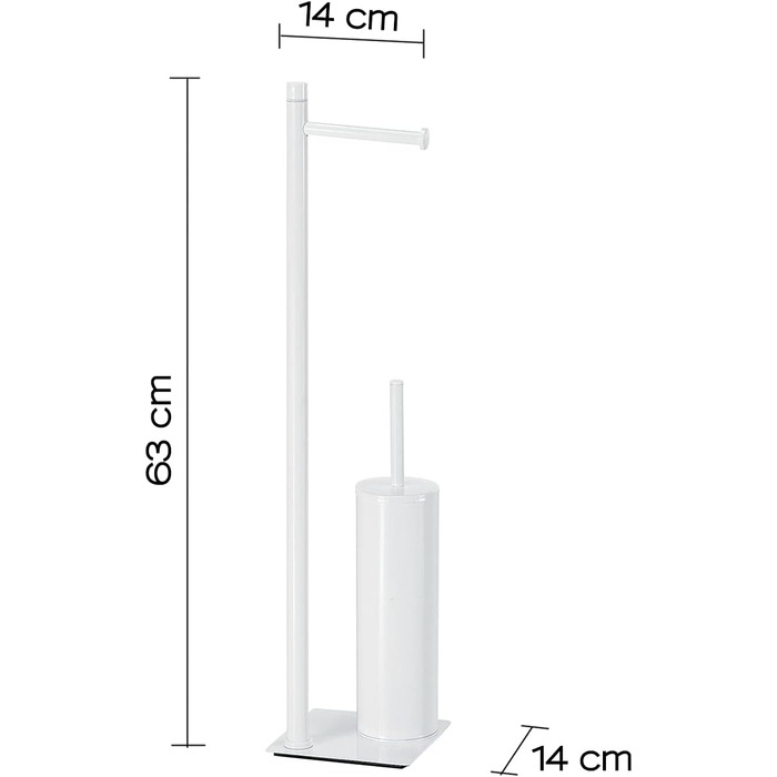 Тримач для туалетного рулону та щітки Gedy Trilly Columna (14x14x14 см, матовий білий)