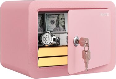 Marcree Cub Safe - Міні-сейф для грошей та особистих речей з ключем (рожевий)