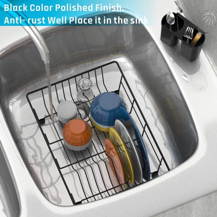 Сушарка для посуду, невелика сушарка для посуду iSPECLE з підносом, компактна сушарка для посуду для кухні, шафа, кухонний шафа