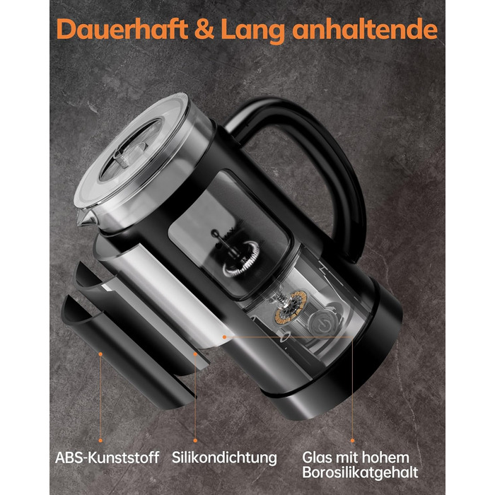 Електричний піноутворювач для молока Morpilot 4-в-1, 550W, 600мл, чорний