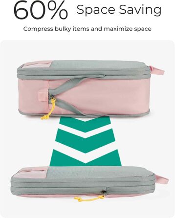 Набір органайзерів для одягу та подорожей BAGSMART (6 предметів), компресійні пакувальні куби з мішком для білизни, чорний