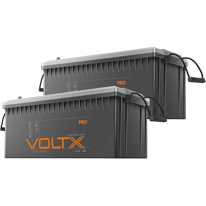 Літієва батарея VoltX LiFePO4 200Ah 12V 2 упаковки, 200A BMS, 4000 циклів зарядки, заміна свинцево-кислотного продукту